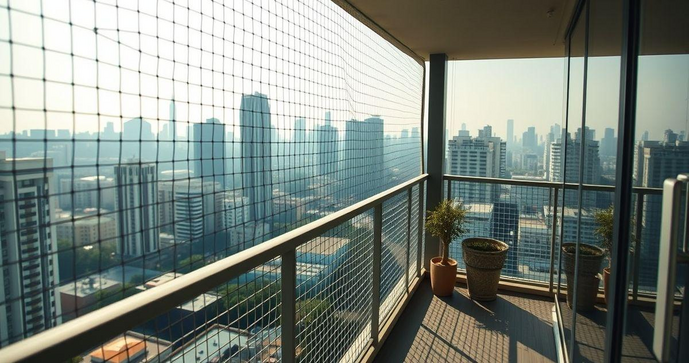Rede de proteção para varanda de apartamento